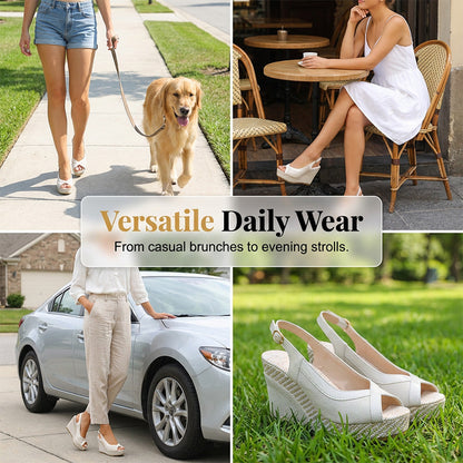 Women's Casual Peep-Toe Wedge Sandals