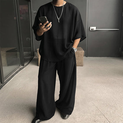 ⏰Men's T-Shirt & Wide-Leg Pants 2-Piece Set