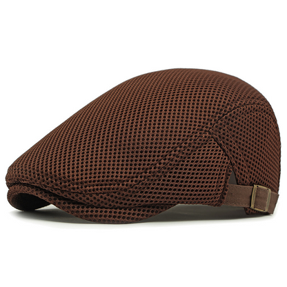 Breathable Flat Cap with Adjustable Strap