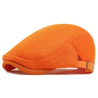 Breathable Flat Cap with Adjustable Strap