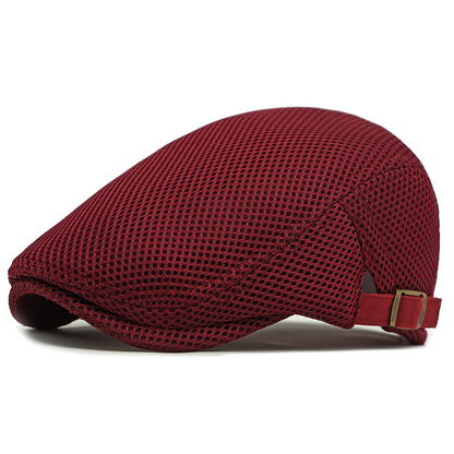 Breathable Flat Cap with Adjustable Strap