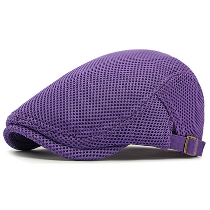 Breathable Flat Cap with Adjustable Strap