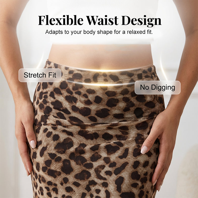 Casual Chic Leopard Print Long Skirt