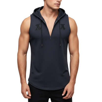 Men's Sleeveless Workout Hoodie Tank Top