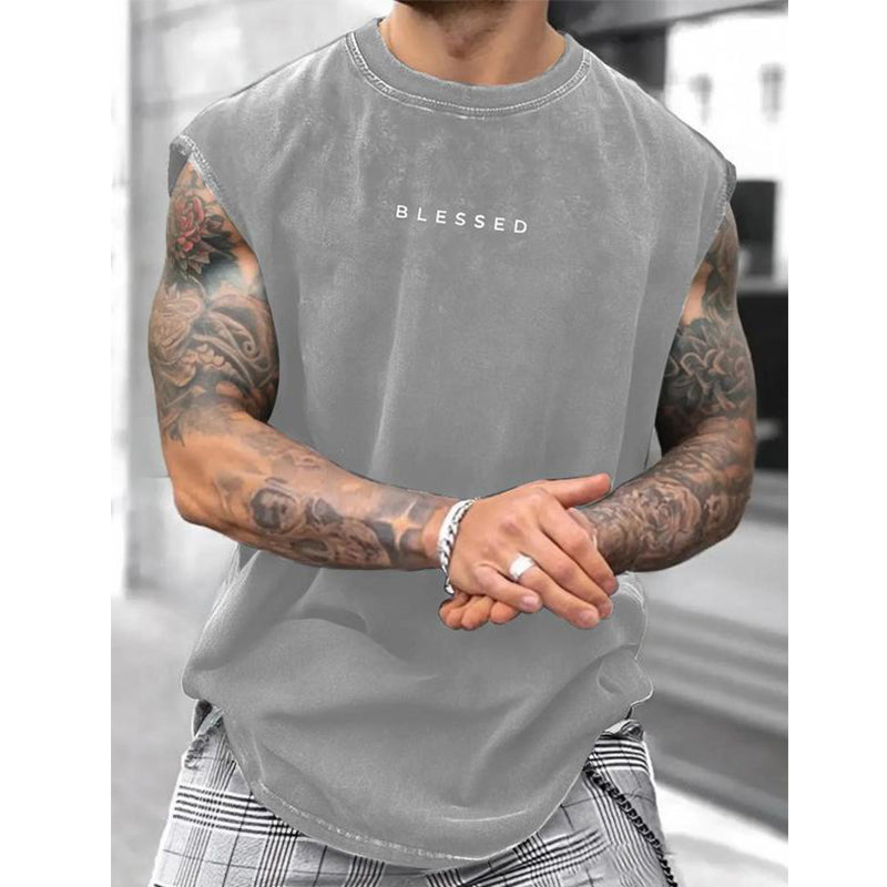Vintage Wash Loose Fit Gym Muscle Tee