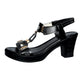 Women's Chunky Heel T-Strap Sandals