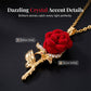 Elegant Red Rose Pendant Necklace