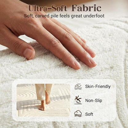 ☁️ Plush Arch Pattern Rug | Soft Textured Floor Carpet with Elegant Curve Design for Cozy Home Decor