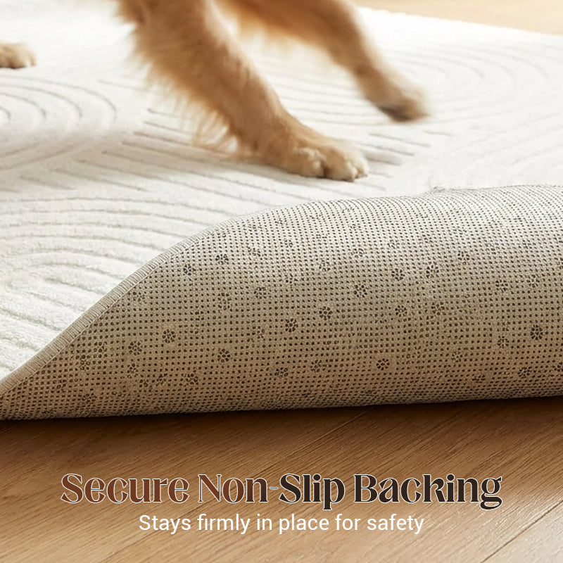 ☁️ Plush Arch Pattern Rug | Soft Textured Floor Carpet with Elegant Curve Design for Cozy Home Decor