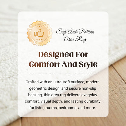 ☁️ Plush Arch Pattern Rug | Soft Textured Floor Carpet with Elegant Curve Design for Cozy Home Decor