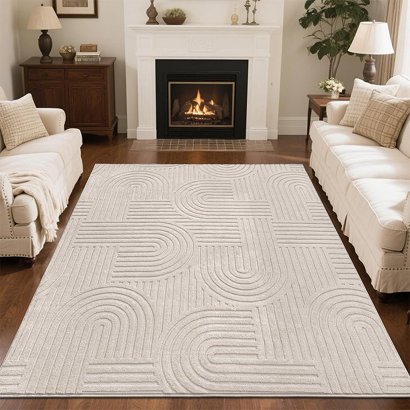 ☁️ Plush Arch Pattern Rug | Soft Textured Floor Carpet with Elegant Curve Design for Cozy Home Decor