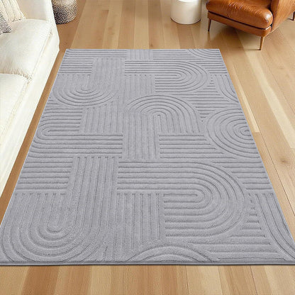 ☁️ Plush Arch Pattern Rug | Soft Textured Floor Carpet with Elegant Curve Design for Cozy Home Decor