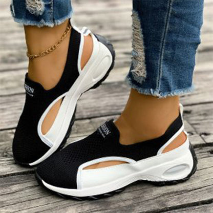 Breathable Cut-out Slip-On Shoes for Women