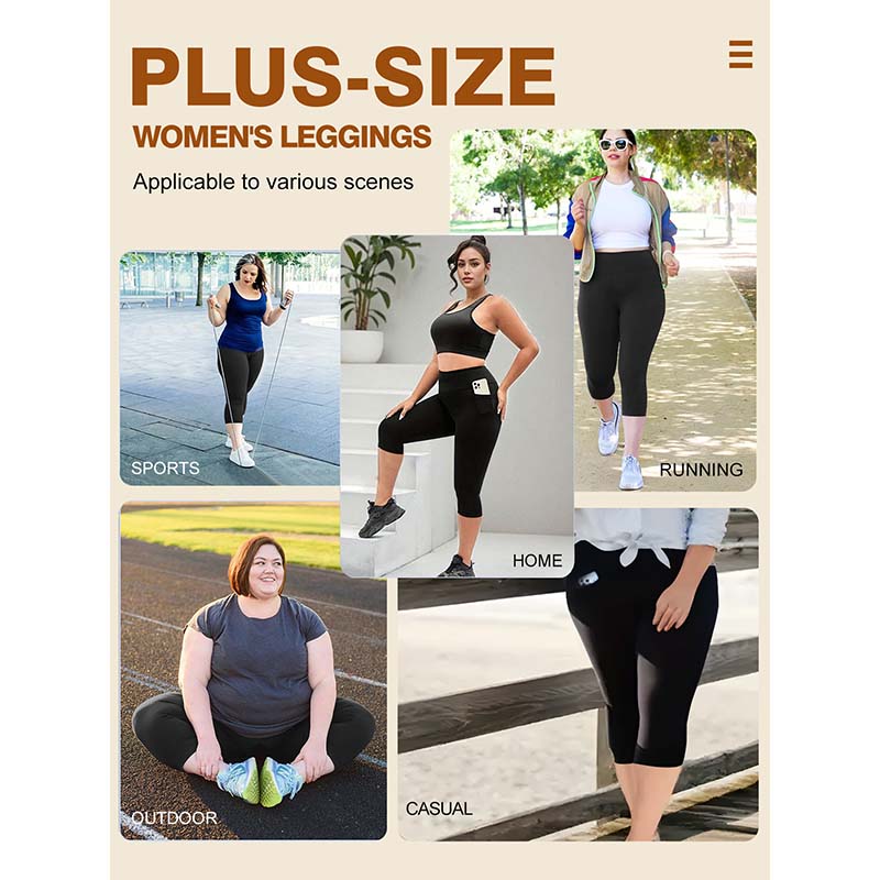 Women's High Waist Capri Leggings with Pockets