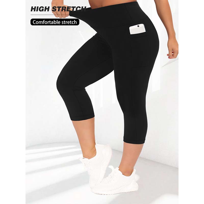 Women's High Waist Capri Leggings with Pockets