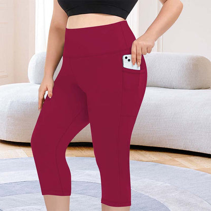 Women's High Waist Capri Leggings with Pockets