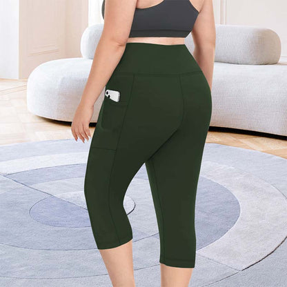 Women's High Waist Capri Leggings with Pockets