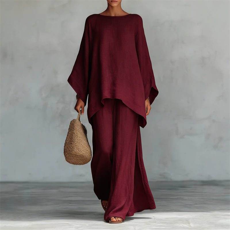 Women's Loose Fit Long Sleeve Top & Wide Leg Pants Set✈️FREE SHIPPING