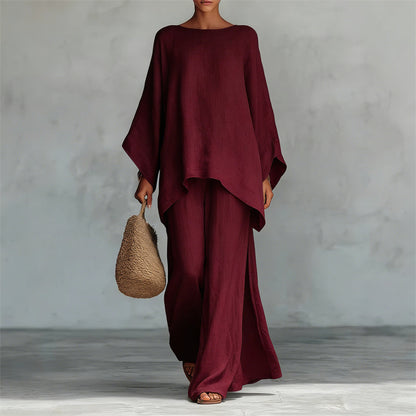 Women's Loose Fit Long Sleeve Top & Wide Leg Pants Set✈️FREE SHIPPING