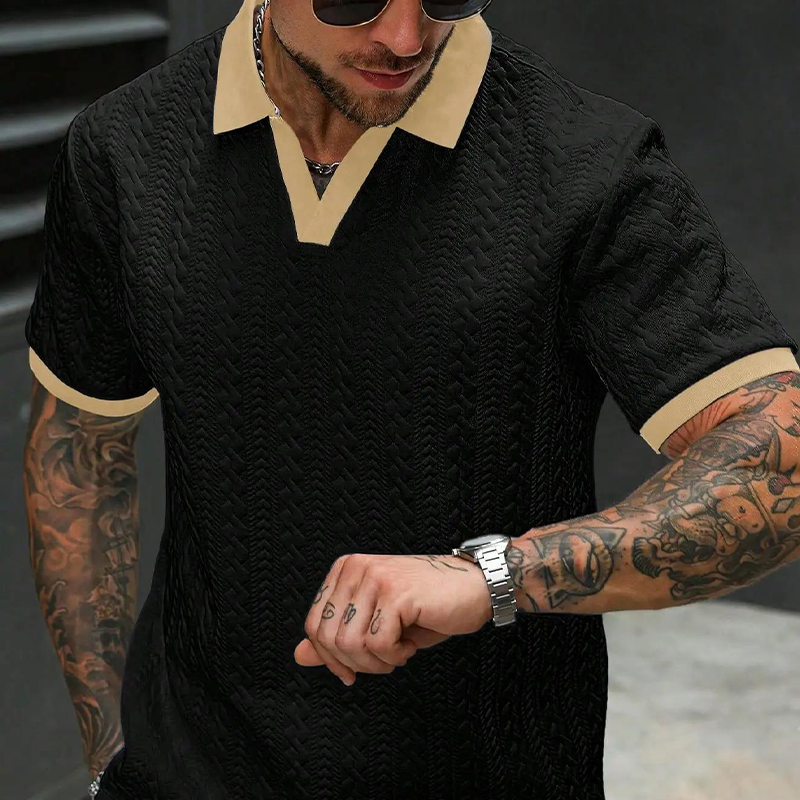 Men's Casual Textured Short-Sleeve Top