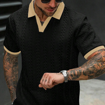 Men's Casual Textured Short-Sleeve Top