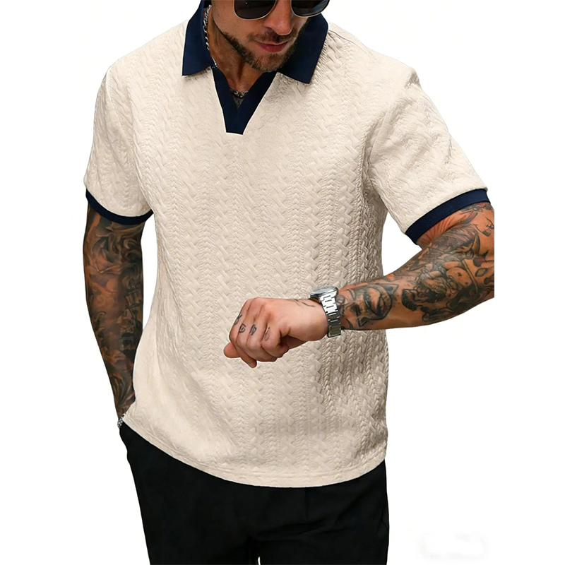 Men's Casual Textured Short-Sleeve Top