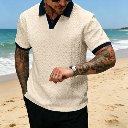 Men's Casual Textured Short-Sleeve Top