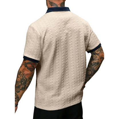 Men's Casual Textured Short-Sleeve Top