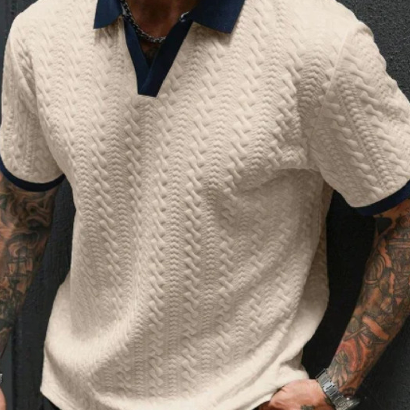 Men's Casual Textured Short-Sleeve Top