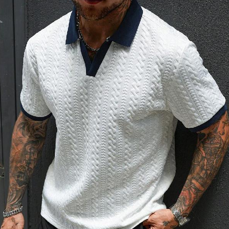 Men's Casual Textured Short-Sleeve Top