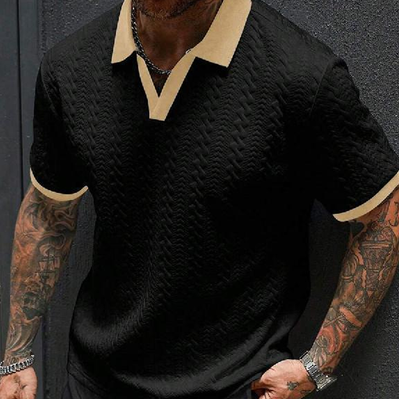 Men's Casual Textured Short-Sleeve Top