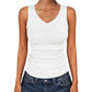 Women's V-Neck Ribbed Knit Tank Top