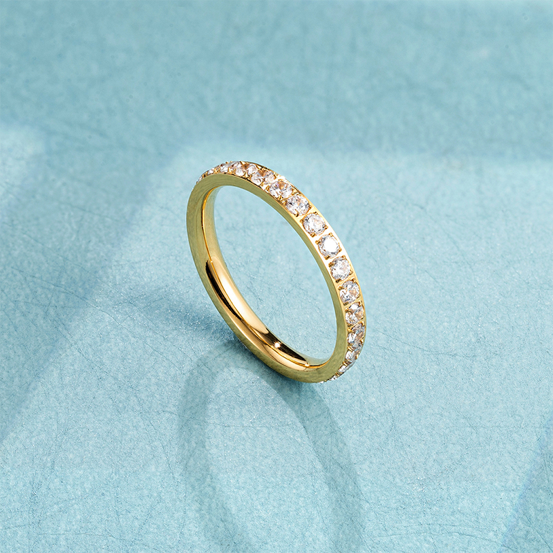 Minimalist Pave Zircon Ring for Women