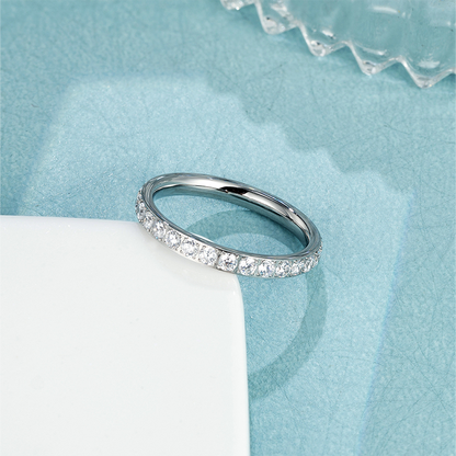 Minimalist Pave Zircon Ring for Women