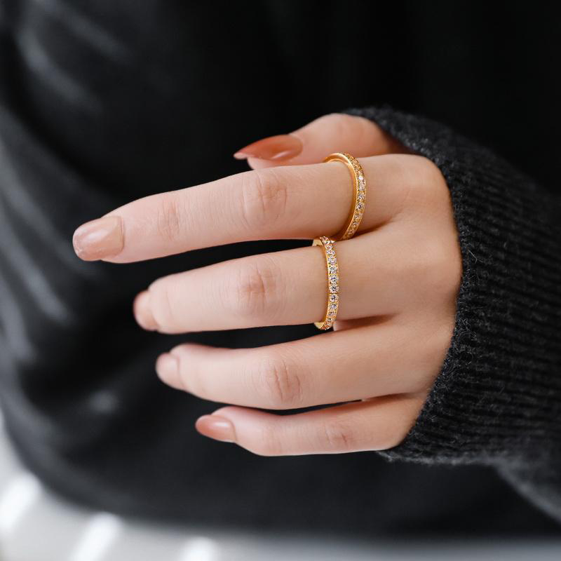 Minimalist Pave Zircon Ring for Women