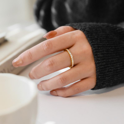 Minimalist Pave Zircon Ring for Women