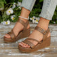 Women's Braided Strap Wedge Sandals