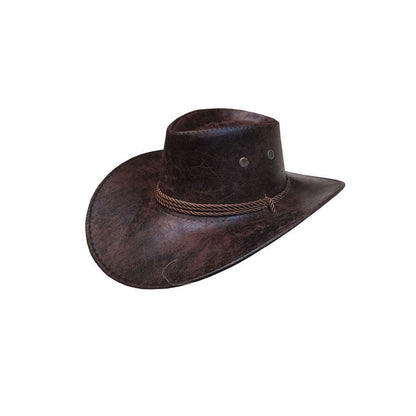 Vintage Wide Brim Cowboy Hat with Strap