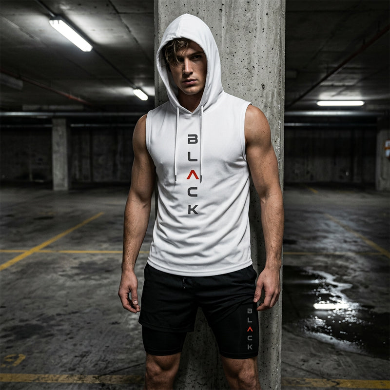 Men's Athletic Sleeveless Hoodie & Shorts Set