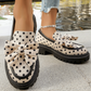 Women's Polka Dot Bow Platform Loafers