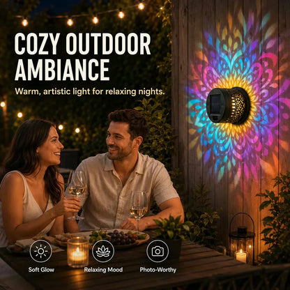🌞50% OFF NOW!🌀Solar Mandala Light – Stunning Pattern Projection, 2-in-1 Floor & Wall Design & IP65 Waterproof Auto On/Off 🌿