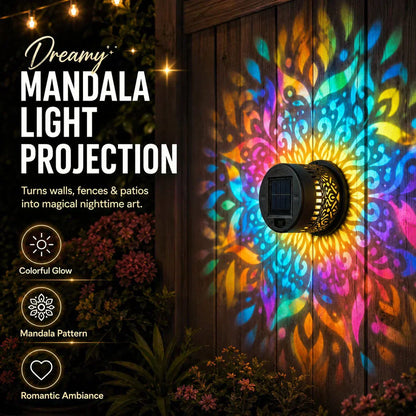 🌞50% OFF NOW!🌀Solar Mandala Light – Stunning Pattern Projection, 2-in-1 Floor & Wall Design & IP65 Waterproof Auto On/Off 🌿