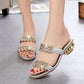 ⏰Stylish Women's Sandals – Flat Heel, Rhinestones & Metal Accents 👡 For Summer & Everyday Wea