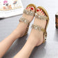 ⏰Stylish Women's Sandals – Flat Heel, Rhinestones & Metal Accents 👡 For Summer & Everyday Wea