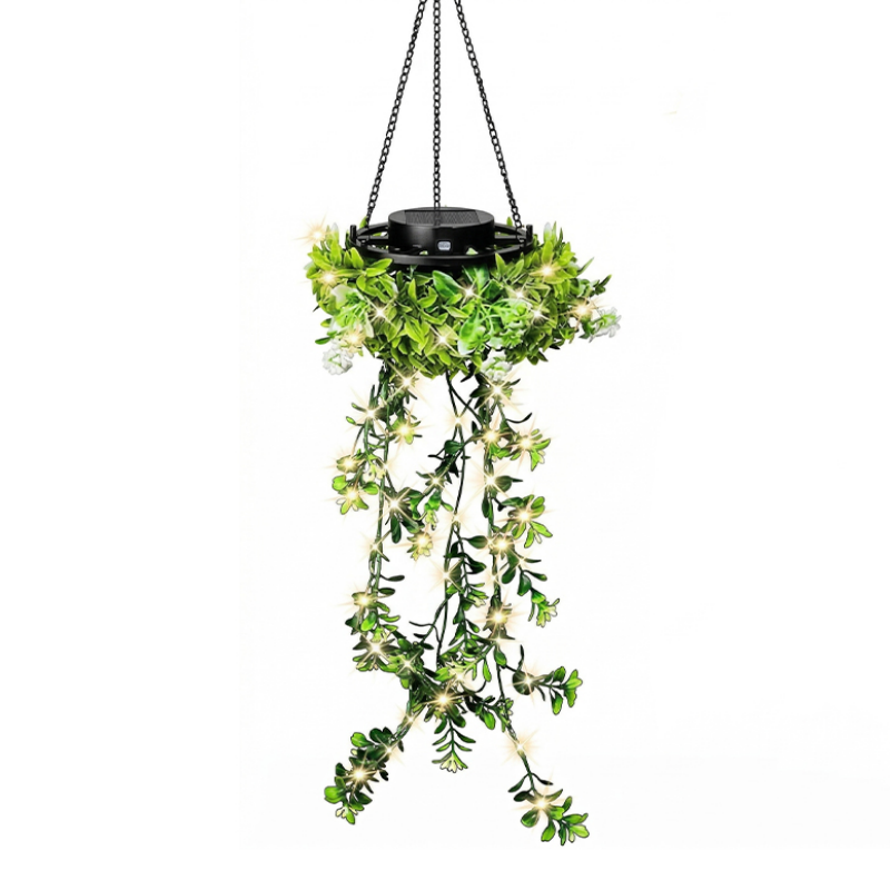 Solar-Powered Hanging Milan Grass Light