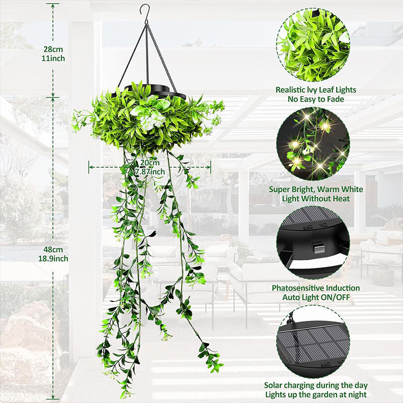 Solar-Powered Hanging Milan Grass Light