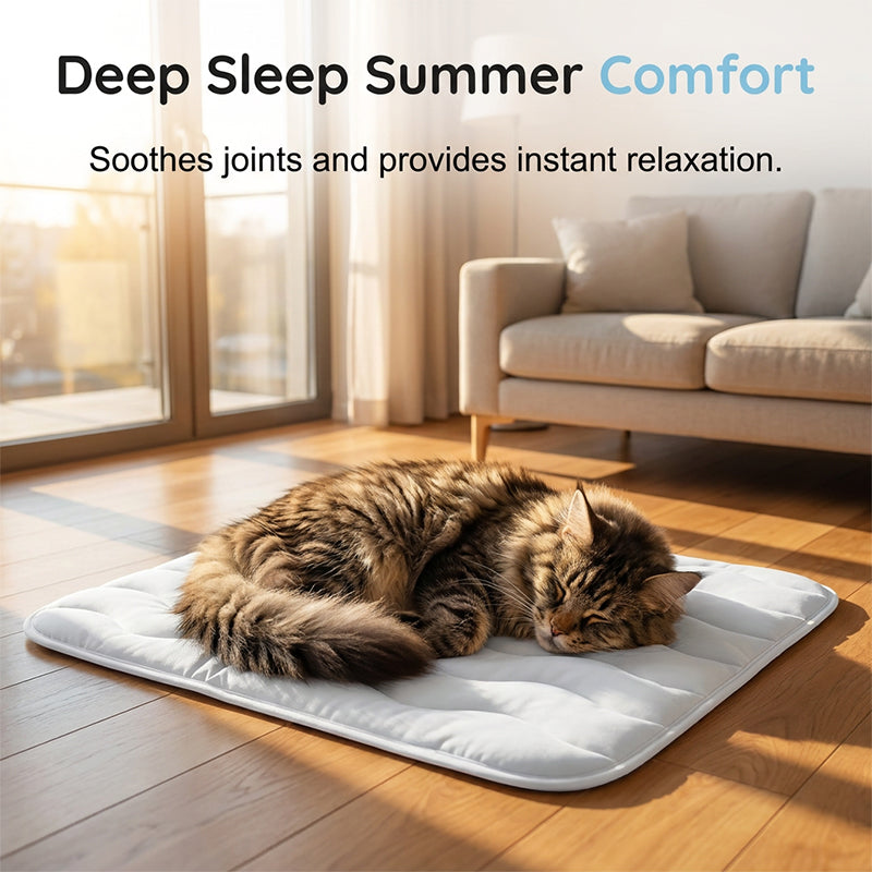 ❄️Breathable Pet Cooling Mat – No Water or Electricity Needed, Machine Washable, Lightweight & Portable, Safe Fabric Cooling for Dogs & Cats in Crate, Car & Home