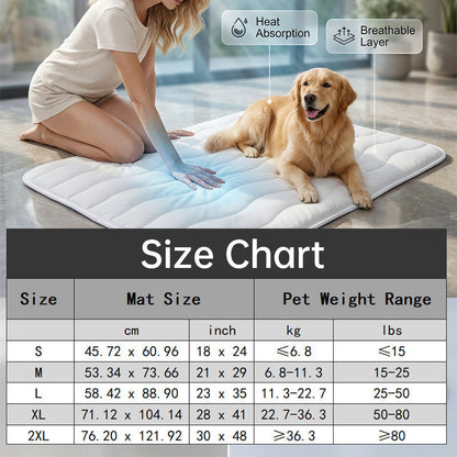 ❄️Breathable Pet Cooling Mat – No Water or Electricity Needed, Machine Washable, Lightweight & Portable, Safe Fabric Cooling for Dogs & Cats in Crate, Car & Home