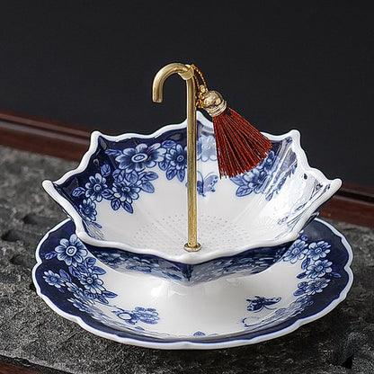 🍵Ceramic Umbrella Tea Strainer Set – Hand-Glazed Porcelain Infuser with Matching Saucer, Fine Stainless Mesh Filter, Leak-Proof, Heat-Resistant, Elegant Umbrella Design for Loose Leaf, Herbal & Flowering Teas ✨