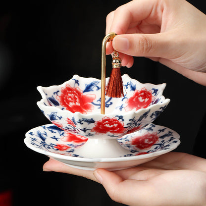 🍵Ceramic Umbrella Tea Strainer Set – Hand-Glazed Porcelain Infuser with Matching Saucer, Fine Stainless Mesh Filter, Leak-Proof, Heat-Resistant, Elegant Umbrella Design for Loose Leaf, Herbal & Flowering Teas ✨